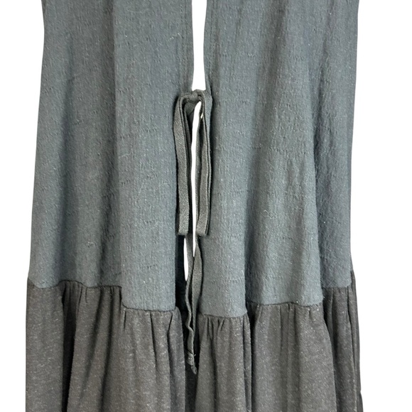 New Free People Black Back Tie Cut-Out Babydoll Tunic Top Oversized Boho - Picture 10 of 14